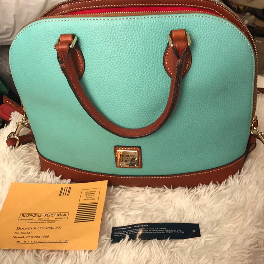 Beautiful Dooney & Bourke teal & red bag